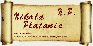 Nikola Platanić vizit kartica